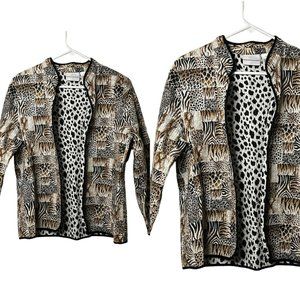 Alfred Dunner Ladies Safari Print Animal Open Jac… - image 1